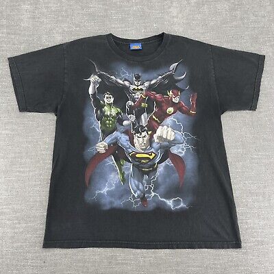 Vintage Mens Justice League T-Shirt Size L Large DC Comics Batman Superman Tee • 15.99€