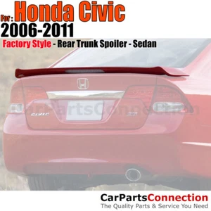 Painted ABS Trunk Spoiler For 06-11 Honda Civic Sedan NH737M POLISHED MET METAL - Foto 1 di 1