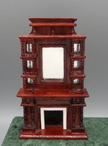 Vintage 1/2 Scale Antique Victorian Fireplace Mantle Dollhouse Miniature 1:24 - Imagen 1 de 9