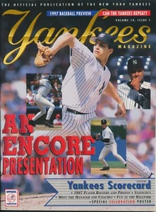 1997 YANKEES MAGAZINE VOL 18, IS 1 • 1997 BASEBALL PREVIEW • CAN THEY REPEAT - Picture 1 of 2
