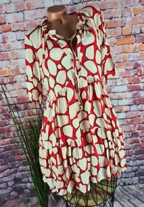 luftiges sommer Kleid Tunika Hängerchen Stufenkleid Italy 1818 CR/ ROT 38 40 42