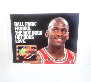Vintage Michael Jordan Ball Park Franks Supermarket Advertising Sign Bulls 8x10 - Picture 1 of 5