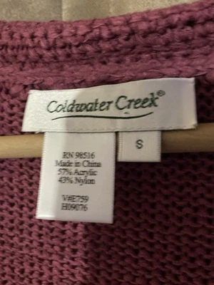 Coldwater Creek Small ladies Raspberry AcrylicNylon Knit Cardigan Sweater - Image 1 of 4