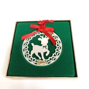 Lenox China Christmas Yuletide Ornament Collection Rentier Red Ribbon Bow - Bild 1 von 6