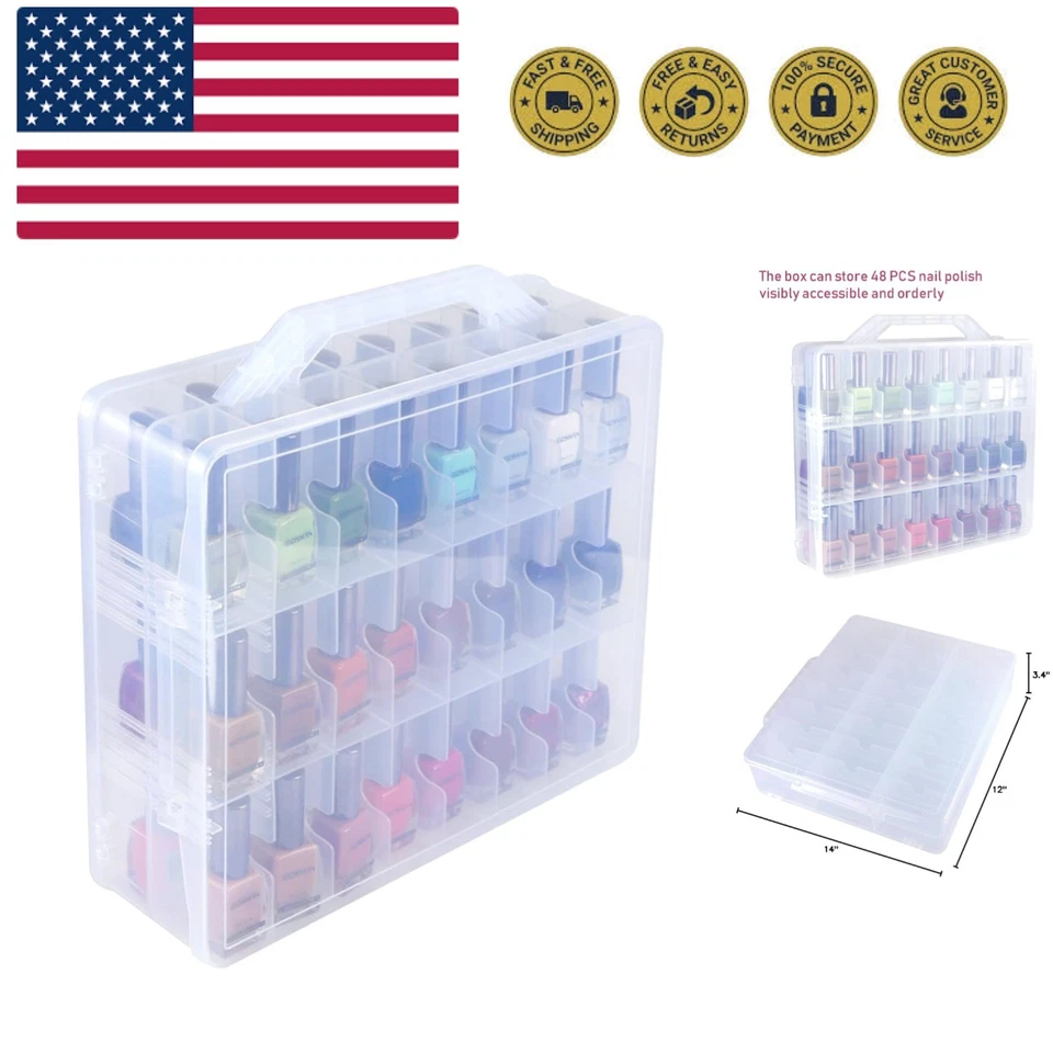 Kissbuty Universal Nail Polish Holder Organizer for 48 Bottles Adjustable Space