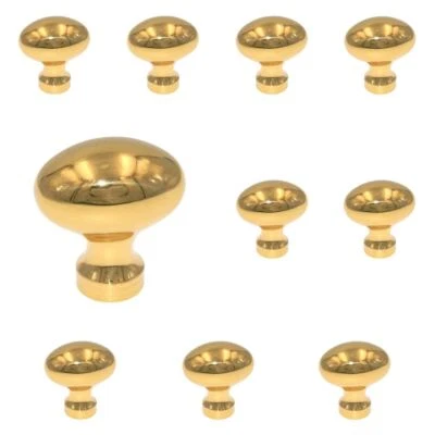 Paquete de 10 P9175 Latón Pulido Latón Sólido 1 1/4" Perilla de Gabinete Tira Keeler Power  Foto 1 de 4