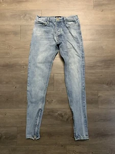 Vintage Fear of God Jeans 31 Blue Denim Jeans Ankle Zip Button Fly Los Angeles - Picture 1 of 11