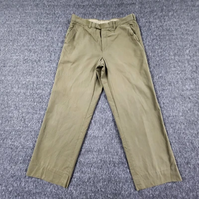 Ermenegildo Zegna Pants Mens 34x28 Chino Slacks Italy Green Twill Office Luxury - Image 1 of 4