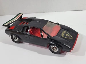 Vintage 1980er Tootsie Toys Lamborghini Countach Kunststoff Auto schwarz & rot - Bild 1 von 9