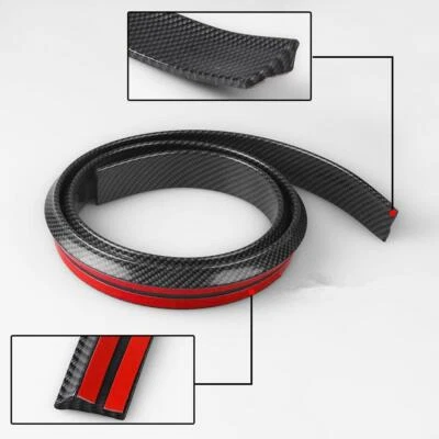 Pegatina labial del alerón del maletero del techo trasero del coche 4,9 pies/1,5 m de fibra de carbono de goma suave Foto 1 de 4
