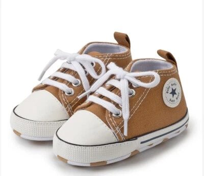 Малыш ясельного возраста Baby мальчика/девочки мягкая подошва кроватки обувь/кроссовки размер 0-18 месяцев - Изображение 1 из 4