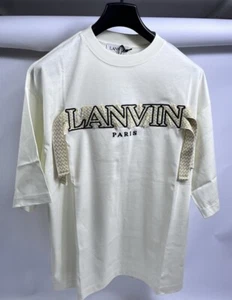 LANVIN - CAMISETA CON LOGOTIPO BORDADO EN ACERA DE GRAN TAMAÑO TALLA: L SE ADAPTA XL - Imagen 1 de 10