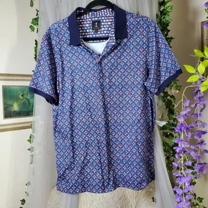 1 Like No Other Poloshirt Herren Größe M Schwarz Geometrisch Kurzarm Golf Freizeit - Bild 1 von 3