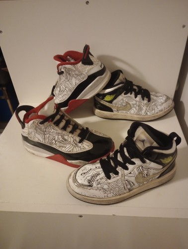 Lotto di 2 Air Jordan taglia 12c: "SE Jordan Mid DIY" e "Dub Zero bianco nero rosso".