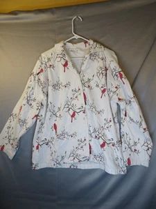 Camisa Vermont Country Store para mujer 2XL blanca Robin abotonada geométrica - Imagen 1 de 12