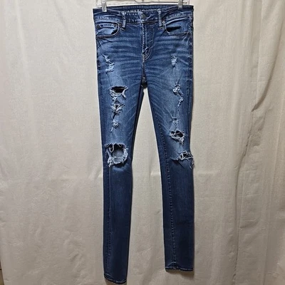 Pantalones de mezclilla American Eagle para hombre apilados ajustados etiqueta talla 30x32 real 29x36 Foto 1 de 4