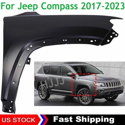 Front RH/Passenger Side Fender For 2017 2018 2019-2023 Jeep Compass Primed Steel — 第 1/4 张图片
