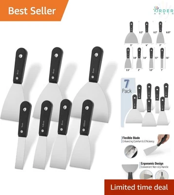 Juego de cuchillos de masilla 7 piezas raspador de paneles de yeso de pared flexible duradero de acero inoxidable Foto 1 de 4