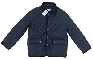 Crewcuts Quilted Barn Jacket Navy Corduroy Trim Snap Coat Boys 8 NEW - Picture 1 of 4