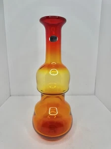 Blenko 2513 "Strangs" FOG Vase Tangerine Designed By Daniel Chapman - Picture 1 of 5