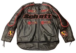 Chaqueta de motocicleta Schott F1 Formula One Racing negra para hombre 4XL acolchada con cremallera bolsillo - Imagen 1 de 16
