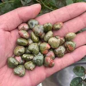 100pc Natural unakite Mini Heart hand-carved quartz crystal reiki gift - Picture 1 of 7