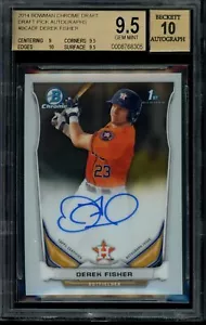 2014 Bowman Draft Chrome Derek Fisher Auto BGS 9,5 gemma come nuovo 10 autografo - Foto 1 di 2