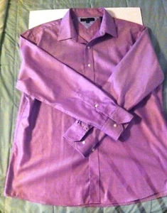 TOMMY HILFIGER Camisa de manga larga lavanda para hombre Sz 17 1/2 - Imagen 1 de 9