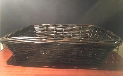 Black Wicker Basket 40x35x10cm - Hamper Making Home Decor - Image 1 of 3