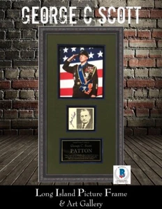 George C Scott Patton Signed Cut Signature Custom Framed Beckett - Picture 1 of 10