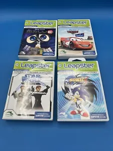 4 Leapfrog Leapster Learning Game Cartridges Wall-E, Cars, SonicX, StarWars - Picture 1 of 6