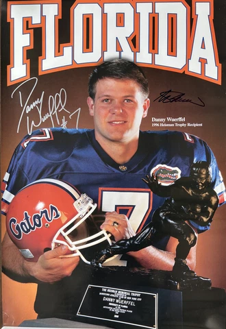Florida Gator VINTAGE Football Poster 1996 Danny Wuerffel Signed Cover