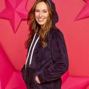AVON Purple hooded cosy fleece Lounge Dress Size Large UK 16/18, new, BNIB - Picture 1 of 2