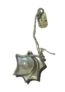 Mabe Pearl & Emerald 14k Yellow Gold Pendant - Picture 1 of 7