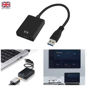 2X 1080P Audio Video Adaptor Cable USB 3.0/2.0/HDMI Converter For PC NEW - Picture 1 of 9