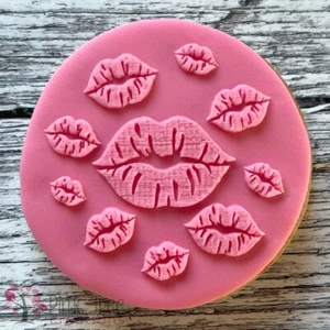 Sello estampado lápiz labial labios, cortador de galletas, cupcake fondant, hornear - Imagen 1 de 4