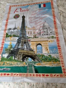 París Francia algodón estampado toalla de mano 23"" x 33"" nueva - Imagen 1 de 5