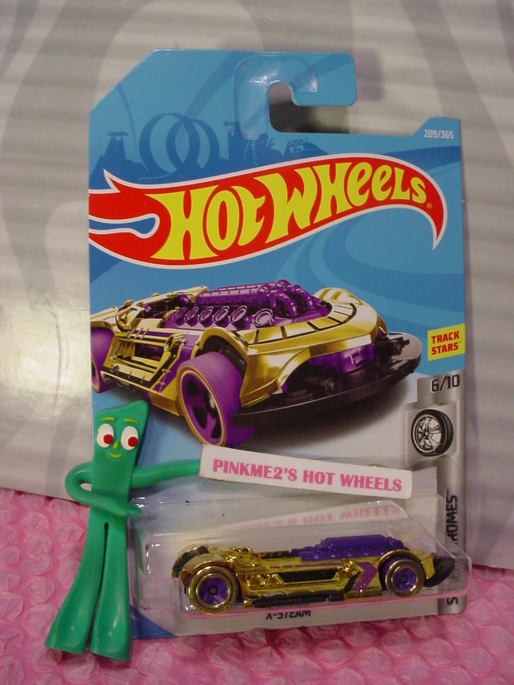 2018 i 风火轮 X-STEAM #209✰金色/紫色✰超级铬✰Track stars✰ case J/K — 第 1/1 张图片