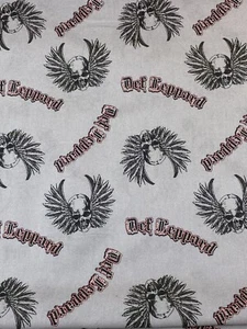 Def Leppard Fabric 4+ Yards by 44" Skull Flourish Wings Cotton Rock & Roll - Picture 1 of 9