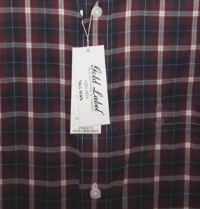 Camisa roja elástica sin hierro Gold Label Performance de Roundtree Yorke GRANDE 3X NUEVA CON ETIQUETAS - Imagen 1 de 5