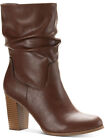 STYLE & COMPANY Womens Brown Saraa Round Toe Block Heel Zip-Up Slouch Boot 6.5 M