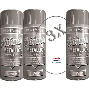 3 x PINTURAS EN AEROSOL METÁLICO PLATEADO TODO USO PLÁSTICO COCHE DOMÉSTICO 200ML - Imagen 1 de 2
