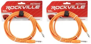 2 Rockville RCTR110O Orange 10' 1/4'' TRS to 1/4'' TRS  Cable 100% Copper - Picture 1 of 2