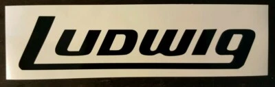 Ludwig 80s Black Bass Drum vinyl Logo vinyl Sticker 9" long