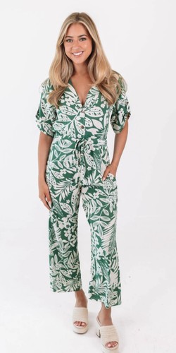 PALM ANGELS Pagliaccetto completo donna foglia di palma. Taglia S. Verde giungla. by Dress Forum LA