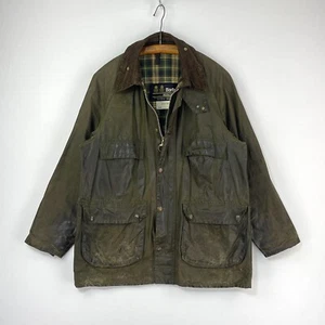 Barbour Bedale Wachsjacke Herren C42 Large grün gewachst klassisch Vintage 4 Taschen - Bild 1 von 21