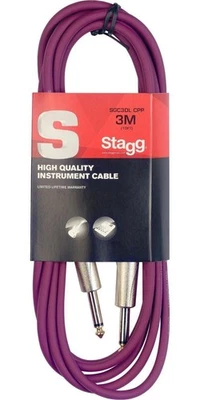 Cable de guitarra profesional Stagg SGC3DL CPP PÚRPURA 10' con conexión metálica sin ruido Foto 1 de 3