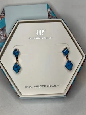 Pendientes Bomb Party Diciembre 2025 “Dangly & Delightful” Turquesa Magnesita/RG Foto 1 de 4