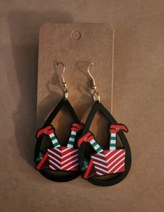 Pendientes de Navidad Joyería Madera Negra Árboles de Navidad Cuelgan Lágrima Regalo - Imagen 1 de 2