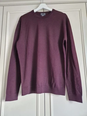 H&M Merino Wool Fine Knit Jumper, Burgandy,  Size M  - Image 1 of 4